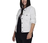 Chaqueta Only Carmakoma Wespa denim blanco para mujer