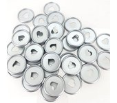 Paquete de 100 anillas de plástico expandidas para encuadernación de libros con forma de corazón (plateadas, 24 mm)