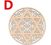 10PCS Round Edge Circles Carved Coaster Natural Chakra Flower of Life Symbol Wood For Stone Crystal Set Table Mat Kitchen DIY