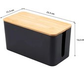 Cable Storage Box Wooden Power Line Storage Case Dustproof Charger Socket Organizer Wire Case Home Cable Winder Organizer