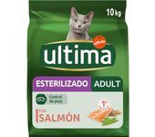 Ultima Esterilizado Adult Salmon, Comida Seca para Gatos, un Paquete de 10kg