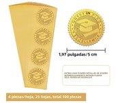 25Sheet 2Inch Gold Embossed Envelope Seals Stickers Winner Trophy 100pcs Adhesive Embossed Foil Seals Stickers Label for Wedding