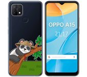 Tumundosmartphone Funda Gel Transparente para Oppo A15 diseño Panda Dibujos