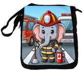 MERCHANDMANIA BANDOLERA REPORTERO MEDIANA BOLSO elefante bombero profesion emergencia salvamento bolsa mochila hombro