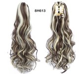 18Inch Long Synthetic Ponytail Grab Clip Curly Wavy Clip in Hairpiece Ponytail Hair Extensions for Women