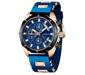 Reloj Fashion Correa de Silicona Reloj Calendar Multifunctional Reloj Deportivo Multicolor Reloj Profesional para Hombres
