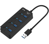 USB3.0 HUB 4in1 7in1USB Splitter 2.0 USB Adapter Multi-Port Independent Power Switch Extender 30CM Cable