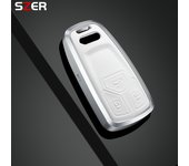 Metal Leather Car Remote Key Case Cover Shell For Audi A4 B9 A5 A6 8S 8W Q5 Q7 4M S4 S5 S7 TT TTS TFSI RS Protector Fob Keyless