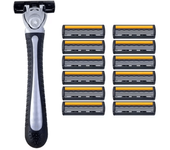 Variety Packs Skin Guard Anti-Slip Handle Replacement Triple Blades Reusable Safety Manual Razors for Men Shaving Bathing Trave