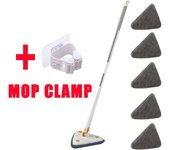 Rotatable Cleaning Mop Telescopic Triangle Spin Mop Long Handle Squeeze Quick Dry Mops for Floor Ceiling Household Cleaning Tool