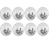 Ganchos Adhesivos para Pared Plata, Colgadores Adhesivos Resistentes y Anticorrosión, Colgador Toalla y Perchas Adhesivas para Baño, Sin Taladro, Cocina y Armario