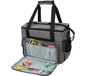 Bolsa para máquina de coser, gran capacidad, impermeable, portátil, bolsa de almacenamiento para viajes, tela Oxford 600D, azul, paquete de 1 unidad, gris