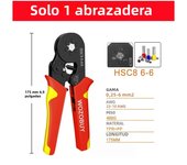 WOZOBUY Wire Terminals Ratcheting Ferrule Crimper Tool HSC8 6-6A/6-4A - 24-10AWG Wire Stripper,Wire Terminals Crimper Kit