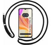 Tumundosmartphone Funda Colgante Transparente para Vivo Y03 / Y28s 5G con Cordon Negro