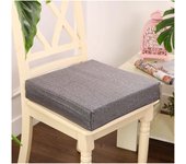 Cojines cuadrados para asiento de suelo (40/45/50 cm), gruesos, de lino, para yoga, tatami, lectura, silla, asiento informal para adultos y niños, azul marino, 40 x 40 x 10 cm