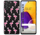 Tumundosmartphone Funda Gel Transparente para Samsung Galaxy A72 diseño Flamenco Dibujos