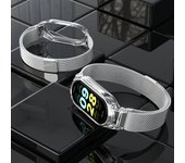 Suitable for Xiaomi band 345678 generation Milan magnetic + transparent plastic protective case strap miband 8/7/6/5/4/3 strap