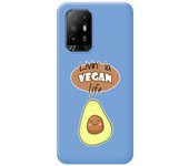 Funda Silicona Líquida Azul para Oppo A94 5G diseño Vegan Life Dibujos
