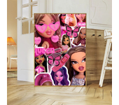 1pc Bratz Doll Classic Classic Vintag Poster Self-adhesive Art Waterproof Paper Sticker Coffee House Bar Room Wall Decor