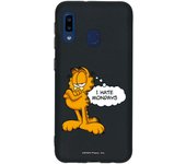 Funda original compatible con Samsung Galaxy A20E Negro con un diseño de Garfield Hate Mondays