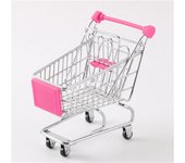 Mini Supermarket Shopping Trolley Cart Desktop Model Children's Toys Home Decoration Storage Miniature Ornament Toy Gift