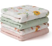 Pantalones para eructar de muselina para bebés, Pantalones para eructar de Algodón Super abrbe Entes y suaves, toallas de baño para bebés y niños, Gran GIFT para recien nacidos, paquete de 4, Unicornio y Estrella
