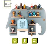 Elefante de madera estantería infantil Toniebox figuras estantería de pared Tonies caja de música Elefante de madera estantería infantil Toniebox figuras estantería de pared Tonies caja de música