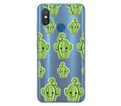 Tumundosmartphone Funda Gel Transparente para Xiaomi Mi 8 Diseño Cactus Dibujos