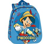 SAFTA - MOCHILA 3D PINOCCHIO 33x27 cm - Mochila con Asas Ajustables y Espalda Ergonomica - Mochila con Compartimientos con Cremallera - Mochila Diseño Único y Licencia Oficial By PINOCCHIO