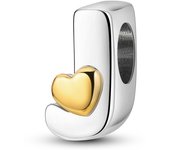 New 925 Sterling Silver Cute Gold Lucky Heart 26 Letter Series Charms Beads Fit Pan Original Bracelets DIY Gifts Fine  Jewelry