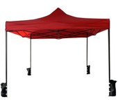 Rebecca Mueble Gazebo Flexible Rojo con Saco 4 Pesos Metal Poliéster 3x3