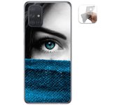 Tumundosmartphone Funda Gel Tpu para Samsung Galaxy A71 diseño Ojo Dibujos