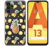 Funda Silicona Transparente para Samsung Galaxy A13 4G diseño Piña Dibujos