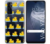 Funda Silicona Transparente para Vivo Y70 diseño Pato Dibujos