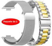 2 Pack Metal Strap For Huawei Watch Fit 3 Milanese Loop Band Stainless Steel Watchband For Huawei Watch Fit3 Breathable Bracelet