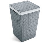 Versa Miren Cesto de ropa con asas, Para Cocina, baño o vestidor, Medidas (Al x L x An) 30 x 4,3 x 30 cm, , Color Gris