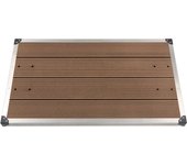 vidaXL Plato de ducha de jardín WPC acero inoxidable marrón 110x62 cm