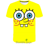 Summer Cartoon Anime SpongeBobs SquarePants Kids Tops Tshirt Short Sleeved Boys Clothes Girls One Piece Sonic Marios T-shirt
