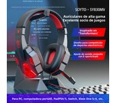 Luxury LED Light Wired Gaming Headphones With Microphone Noise-cancelling Gamer Headset for PC Computer Laptop PS4 PS5 Xbox
