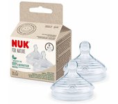 Nuk Tetina For Nature Tamaño S Pack 2 unidades – Tetinas de silicona suaves para biberón, flujo lento, compatibles con biberones NUK Nature Sense