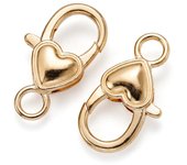 5/10pcs/lot 27x14mm Gold Silver Plated Rhodium Heart Shaped Lobster Clasp Hooks for Necklace&Bracelet Chain DIY Jewelry Making