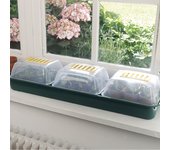 PACK 3 MINI INVERNADEROS PARA SEMILLAS GROW WINDOW 66X18X9 CM NORTENE