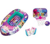 Set de Barca Shimmer and Shine, Manguitos hinchables Unicorn y Mini Basket Shimmer and Shine para niños y niñas (4381)