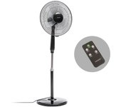 InnovaGoods® Ventilador con mando a distancia, ventilador portátil 45W potencia, ventilador pedestal, ventilador oscilante con 5 aspas, ventilador 3 velocidades con temporizador. Color Negro