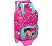 SAFTA  MOCHILA CON CARRO 805 PINYPON - Mochila Escolar Licencia Oficial - Diseño Ergonómico - Amplio Espacio de Almacenamiento - Bolsillos Multifuncionales
