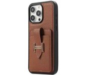 Advanced lychee patterned letter leather card case For iPhone 16 15 14 13 12 11 ProMax, drop resistant and storable