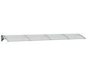 vidaXL Marquesina puerta policarbonato gris y transparente 350x75 cm Protección Rayos UV para Terraza Patio Exterior Jardín