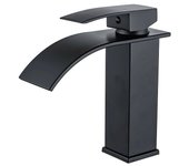 Grifo de baño en cascada negro, mezclador de lavabo en cascada, grifo de lavabo en cascada de latón con agua fría y caliente disponible