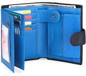 Cartera Hombre de cuero, Billetera with Bloqueador RFID, Cartera Vertical para Hombre with 19 Ranuraspara Tarjetas, 3 Ranuraspara Billetes, 1 Bolso para Monedaswith Bot N