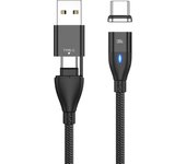 100W USB C Magnetic Charging Cable Fast Charger 3 in 1 USB Wire Cord For iPhone 12 11 Pro Xiaomi Samsung Macbook iPad